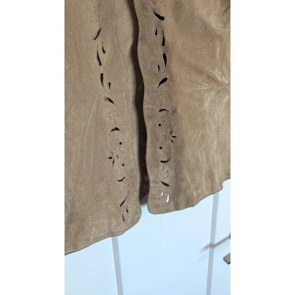 Leather Cutout Vest Coldwater Creek sz 2x - Picture 3 of 6